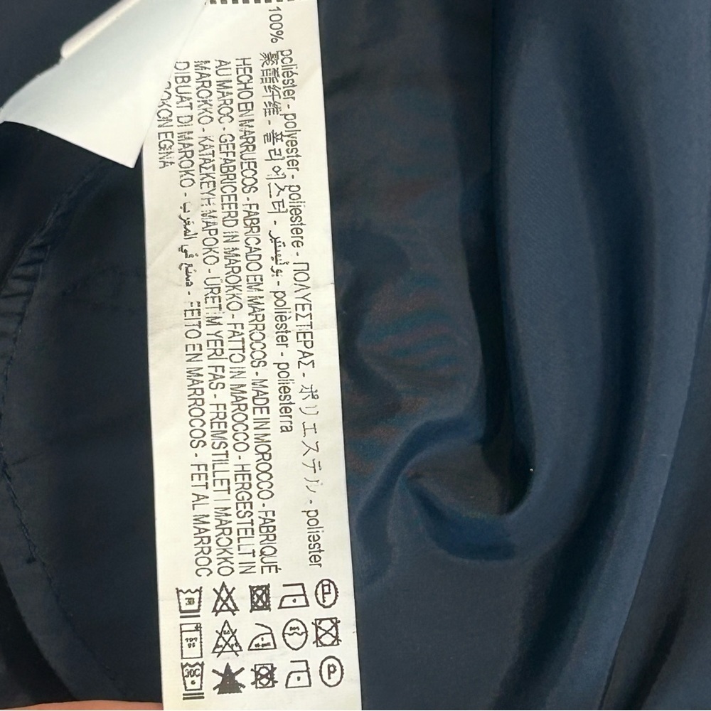 ZARA Limited Edition Navy Blue Hooded Poncho Cape Sz M NWT - Picture 12 of 14